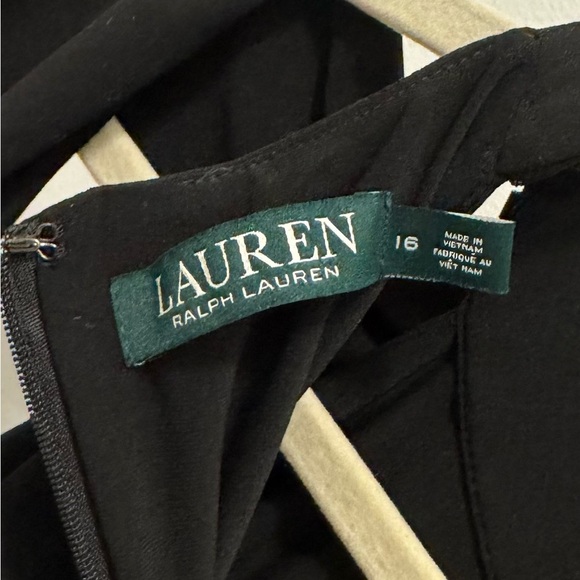 Lauren Ralph Lauren Black Beaded Cocktail Dress – Size 16 Elegant Formal Party - Picture 7 of 11